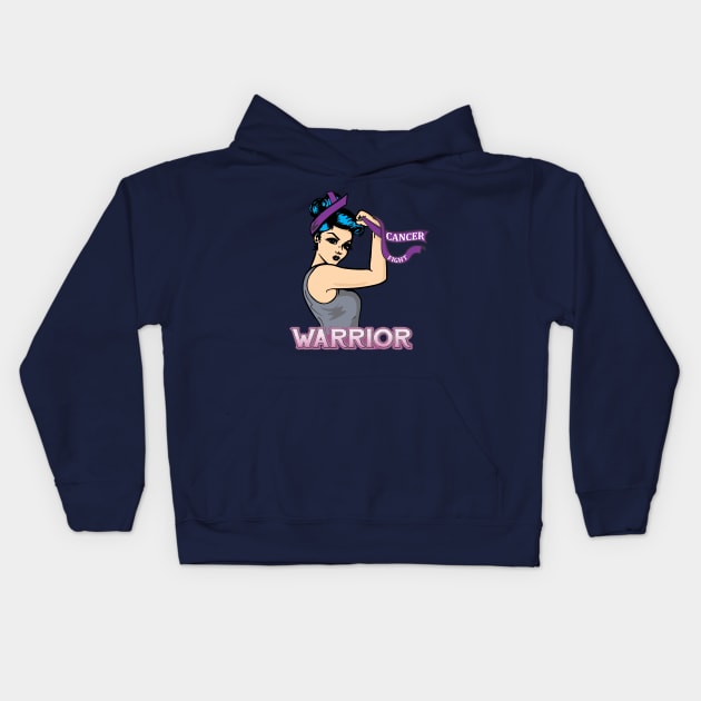 Fight Cancer Warrior Kids Hoodie by stuff101